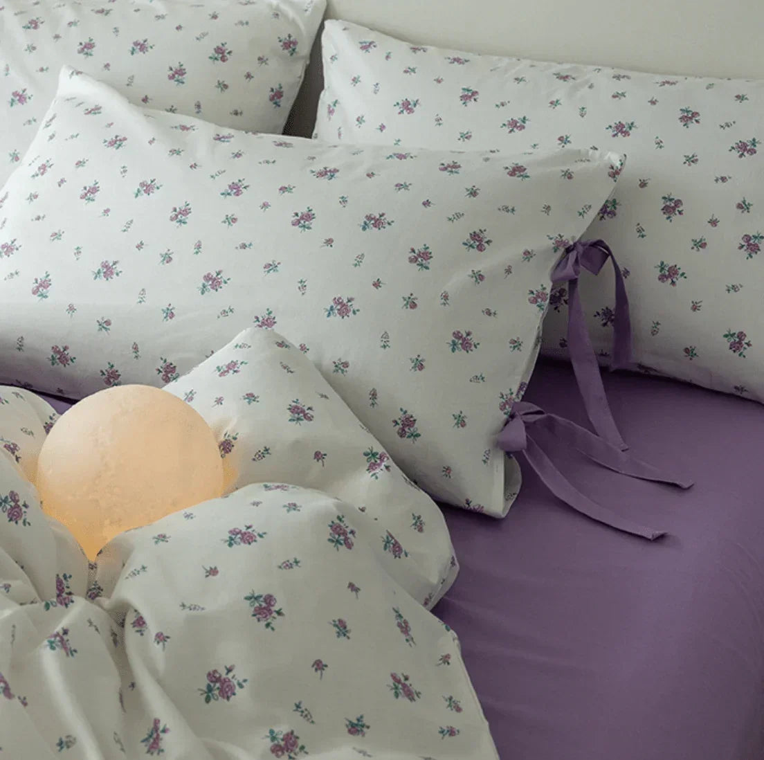 Soft Cottage Blue Ribbon Bedding Set / Blue Ever Lasting