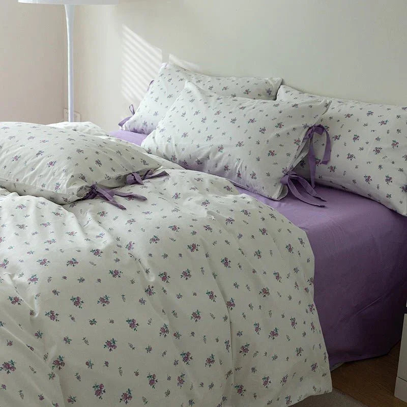 Soft Cottage Blue Ribbon Bedding Set / Blue Ever Lasting