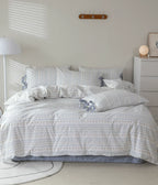 Soft Cottage Blue Ribbon Bedding Set / Blue Ever Lasting