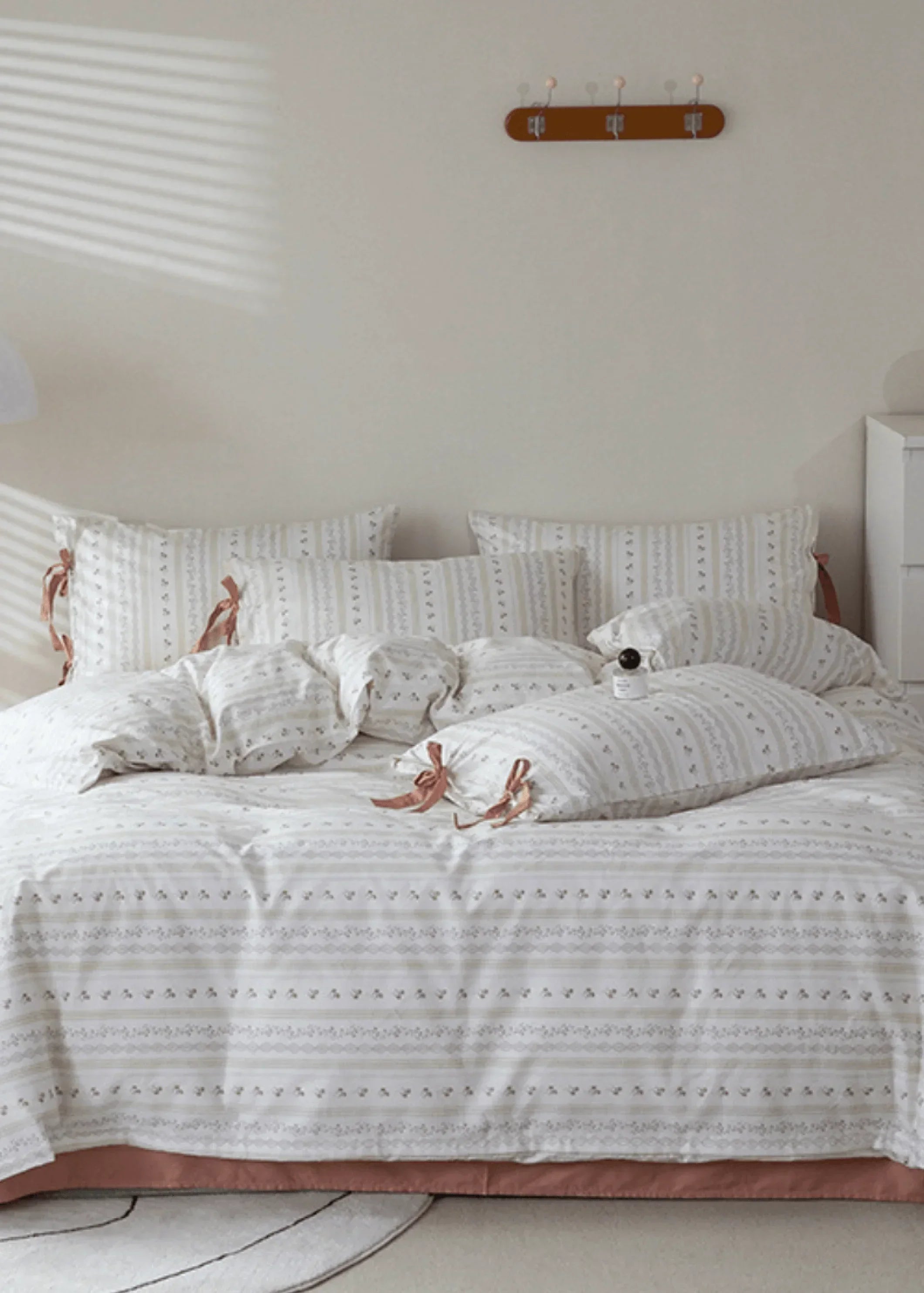 Soft Cottage Blue Ribbon Bedding Set / Blue Ever Lasting