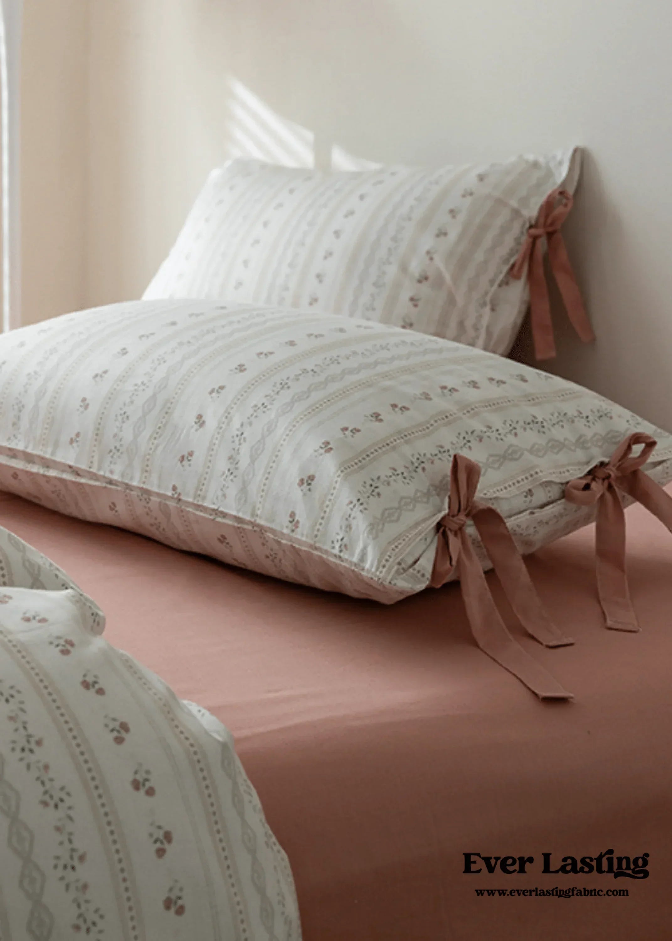 Soft Cottage Blue Ribbon Bedding Set / Blue Ever Lasting