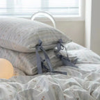 Soft Cottage Blue Ribbon Bedding Set / Blue Ever Lasting