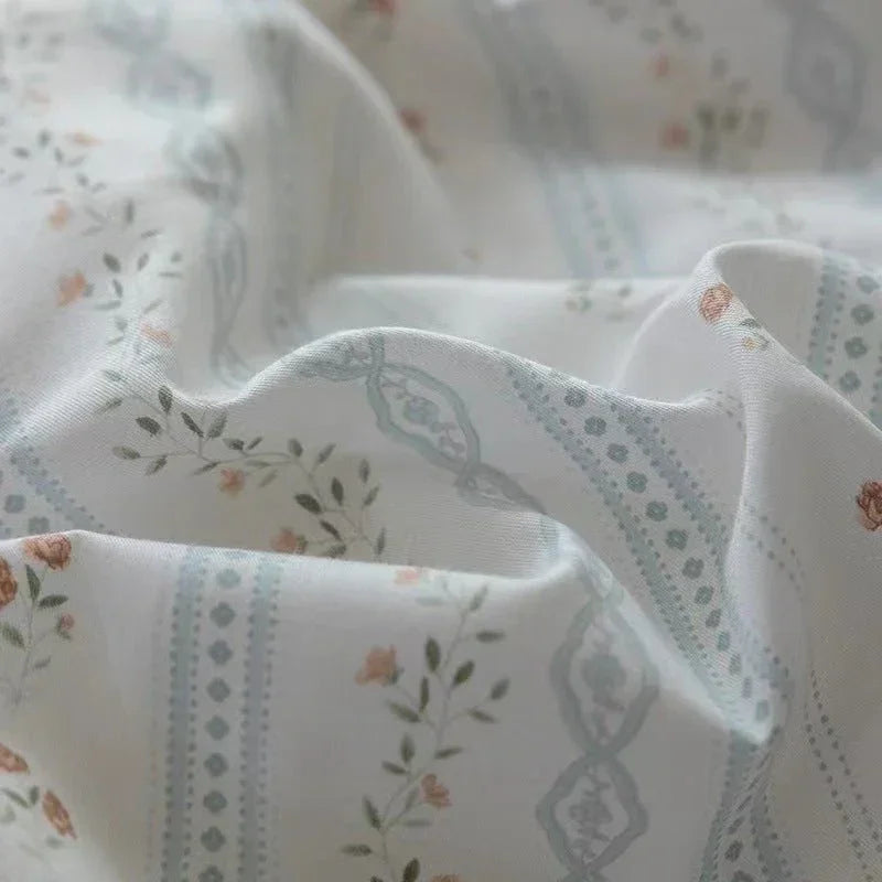 Soft Cottage Blue Ribbon Bedding Set / Blue Ever Lasting