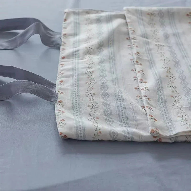 Soft Cottage Blue Ribbon Bedding Set / Blue Ever Lasting