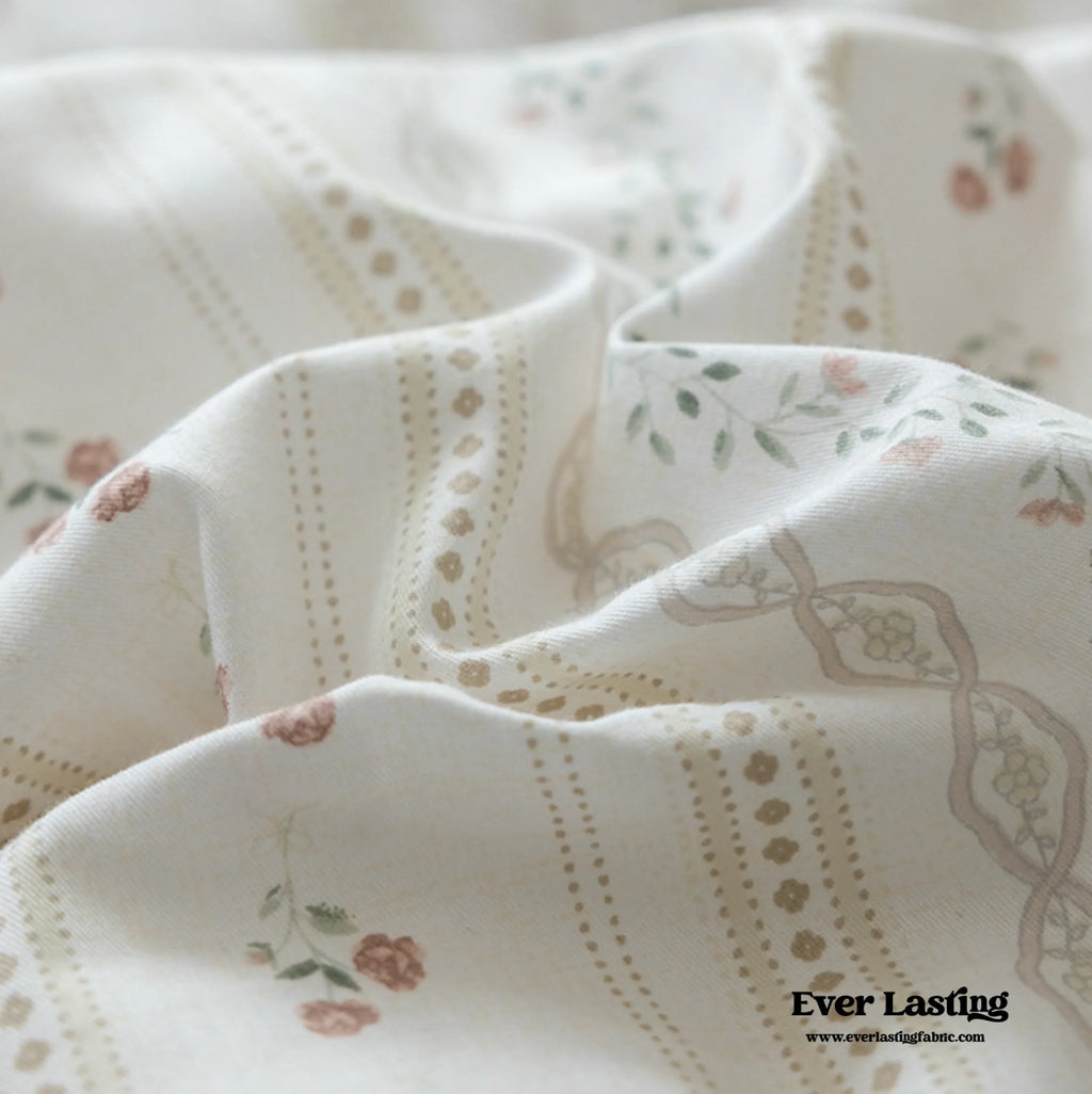 Soft Cottage Ribbon Bedding Set / Green Ever Lasting