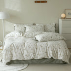 Soft Cottage Ribbon Bedding Set / Green Ever Lasting