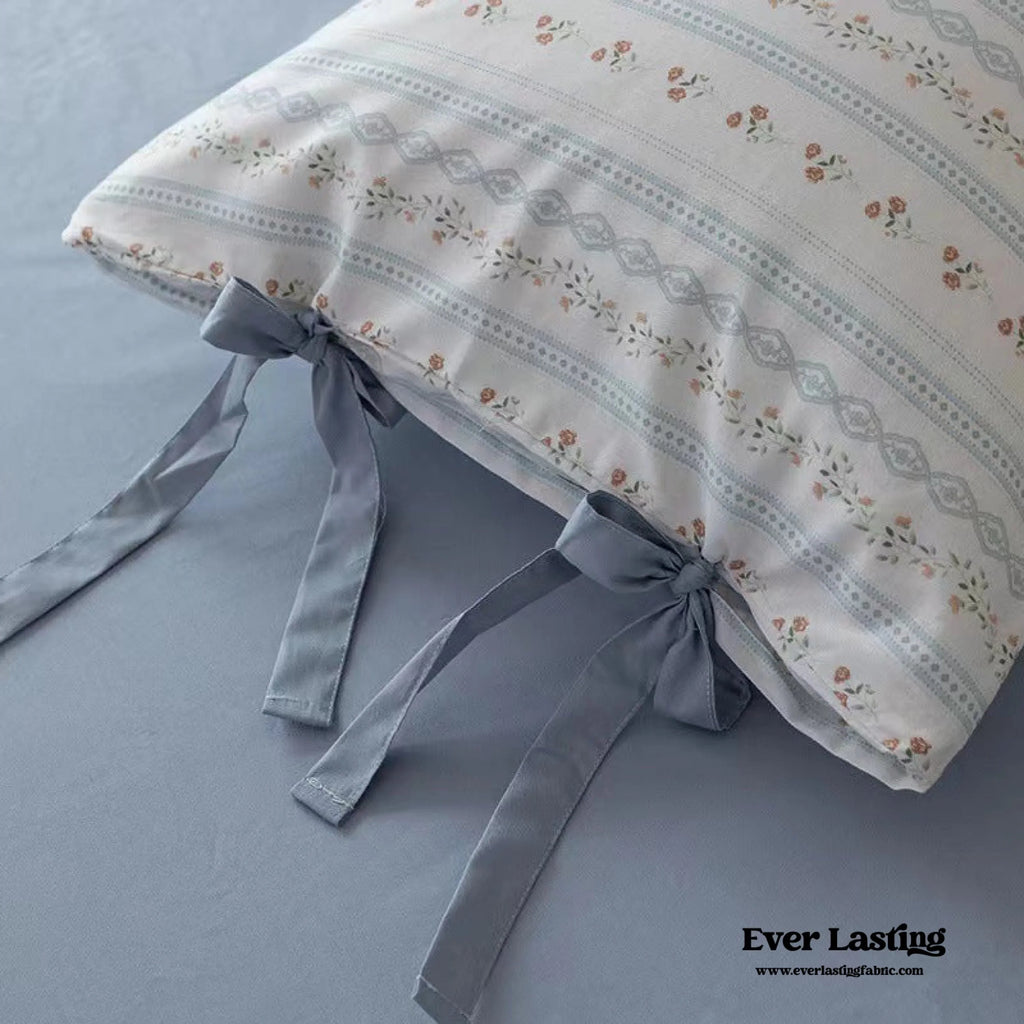 Soft Cottage Ribbon Bedding Set / Purple Ever Lasting