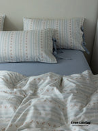 Soft Cottage Ribbon Bedding Set / Purple Ever Lasting