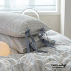 Soft Cottage Ribbon Bedding Set / Purple Ever Lasting