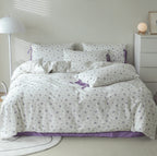 Soft Cottage Ribbon Bedding Set / Purple Ever Lasting