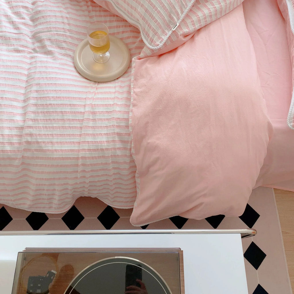 Soft Jacquard Bedding Set / Yellow Ever Lasting