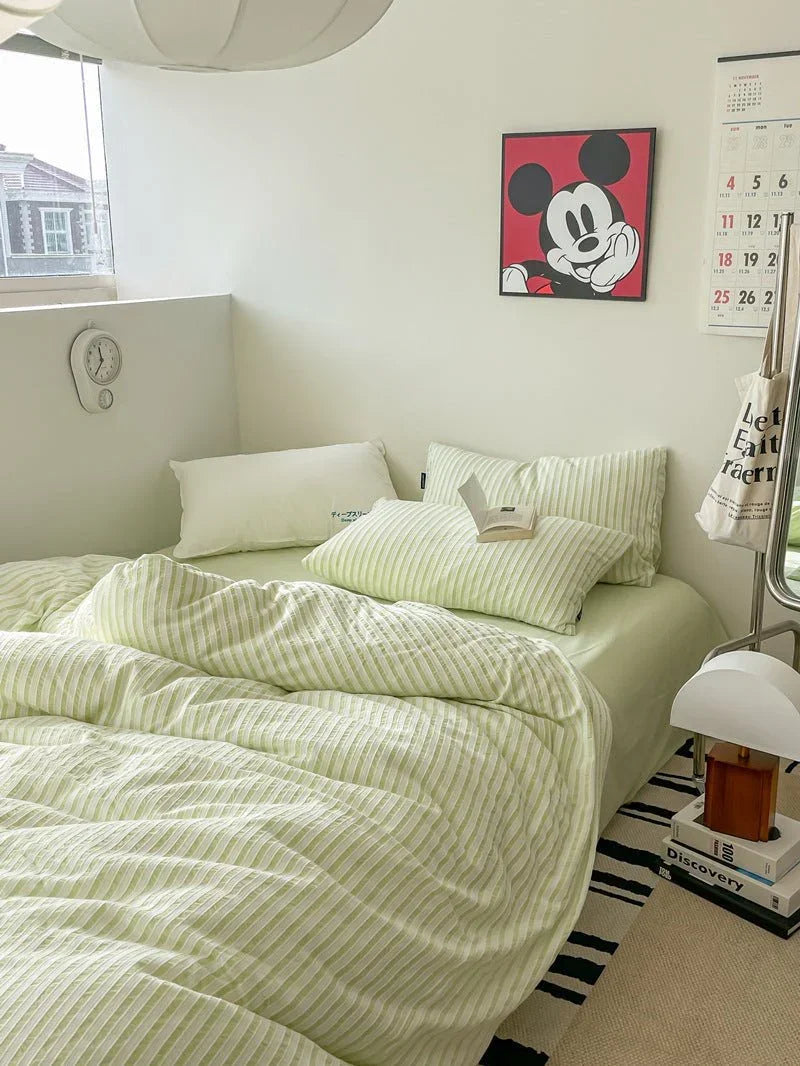 Soft Jacquard Bedding Set / Yellow Ever Lasting
