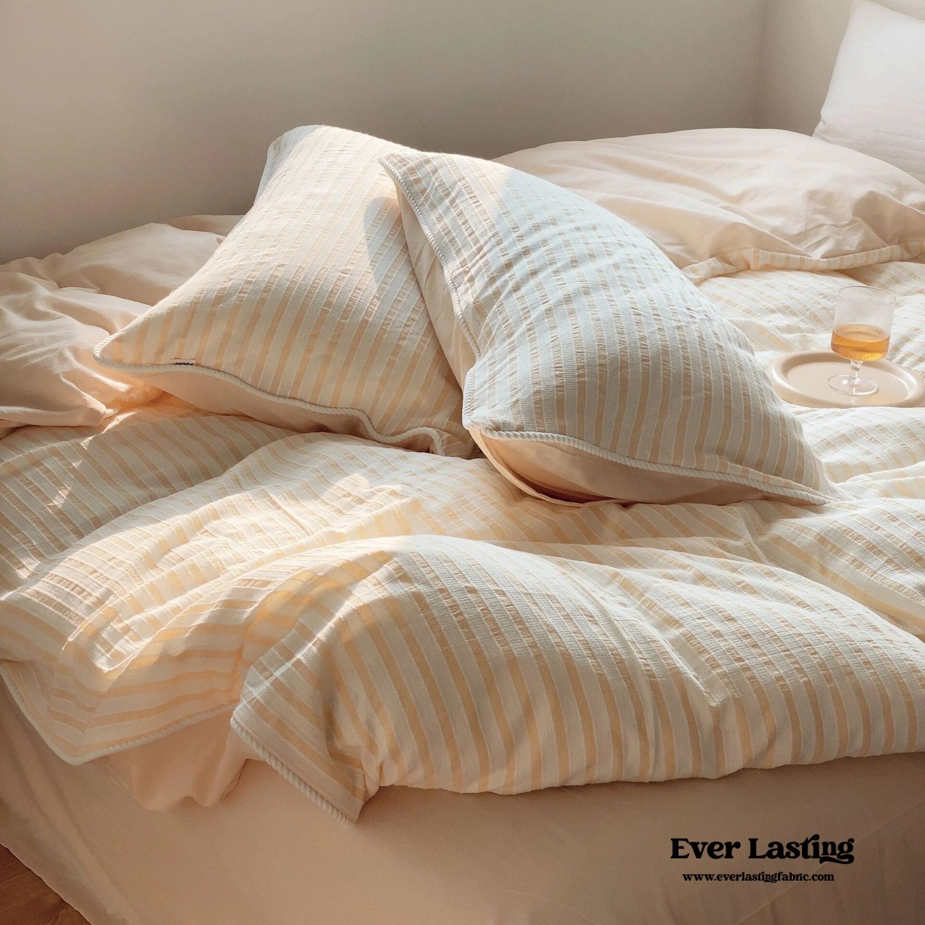 Soft Jacquard Bedding Set / Yellow Ever Lasting