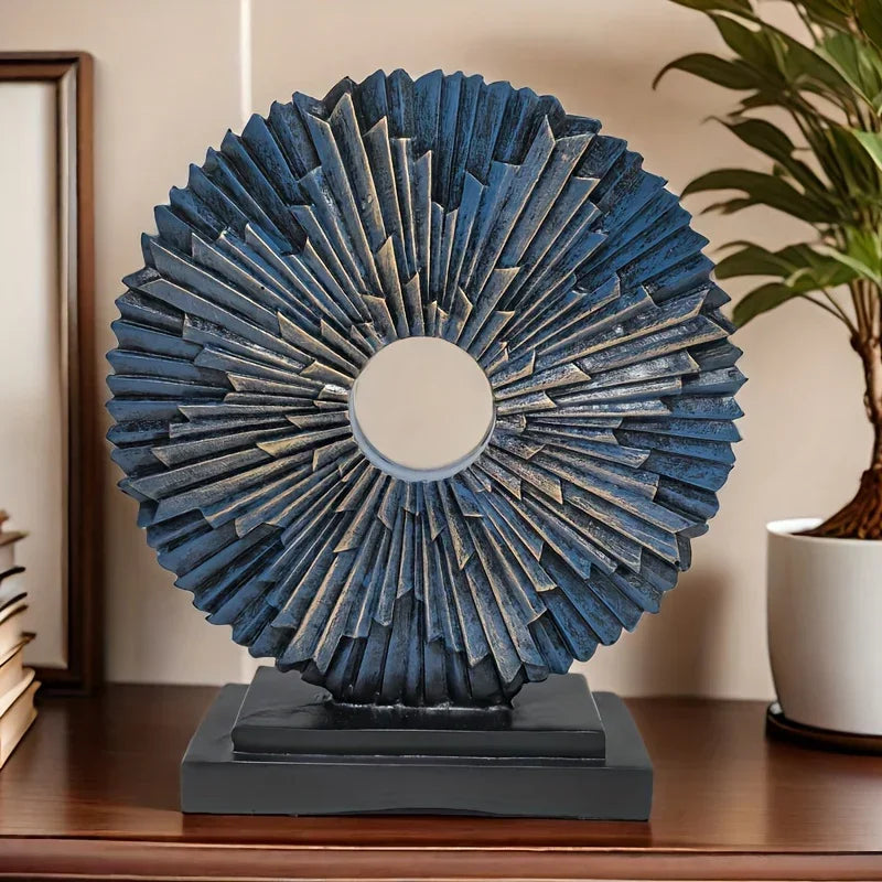 Solar Flower Sculpture - Colorful Outdoor Powered, front view - House Of Avana