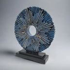 Solar Flower Sculpture - Colorful Outdoor Powered, angled view - House Of Avana