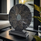 Solar Flower Sculpture - Colorful Outdoor Powered, angled view - House Of Avana