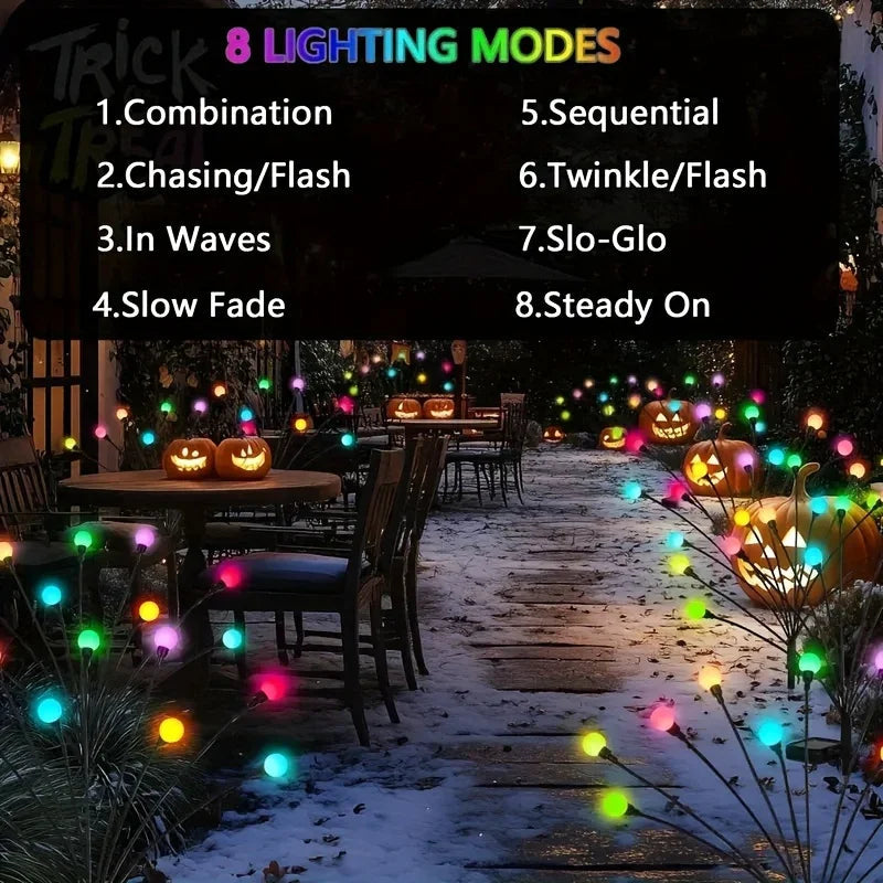 32-light 4pcs Solar Garden Lights, 8 Flashing Modes, IP44 Waterproof, Swing Solar Firefly Lights, Suitable for Outdoor Courtyards, Weddings, Garden Decorations, Valentine'S Day, Halloween, Christmas And New Year Decorations, House Of Avana [[SKU:HOA-MSC-026]]