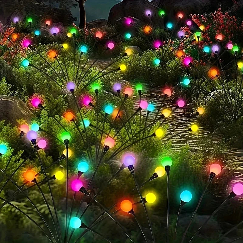 32-light 4pcs Solar Garden Lights, 8 Flashing Modes, IP44 Waterproof, Swing Solar Firefly Lights, Suitable for Outdoor Courtyards, Weddings, Garden Decorations, Valentine'S Day, Halloween, Christmas And New Year Decorations, House Of Avana [[SKU:HOA-MSC-026]]