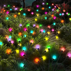 32-light 4pcs Solar Garden Lights, 8 Flashing Modes, IP44 Waterproof, Swing Solar Firefly Lights, Suitable for Outdoor Courtyards, Weddings, Garden Decorations, Valentine'S Day, Halloween, Christmas And New Year Decorations, House Of Avana [[SKU:HOA-MSC-026]]