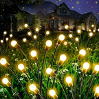 32-light 4pcs Solar Garden Lights, 8 Flashing Modes, IP44 Waterproof, Swing Solar Firefly Lights, Suitable for Outdoor Courtyards, Weddings, Garden Decorations, Valentine'S Day, Halloween, Christmas And New Year Decorations, House Of Avana [[SKU:HOA-MSC-026]]