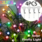 32-light 4pcs Solar Garden Lights, 8 Flashing Modes, IP44 Waterproof, Swing Solar Firefly Lights, Suitable for Outdoor Courtyards, Weddings, Garden Decorations, Valentine'S Day, Halloween, Christmas And New Year Decorations, House Of Avana [[SKU:HOA-MSC-026]]