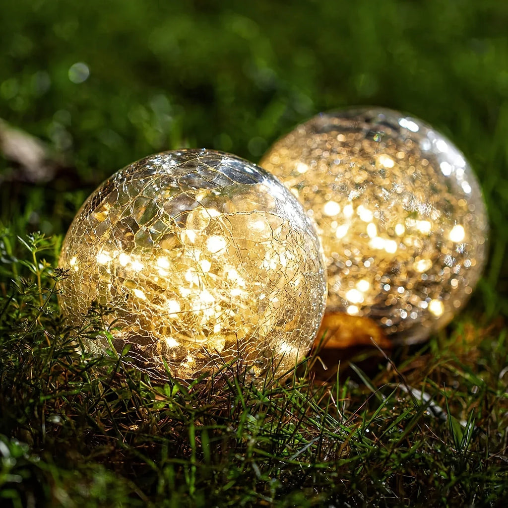1/2/4 Sets Of Garden Solar Lights, Cracked Glass Bulb LED Outdoor Decorative Lights, Solar Floor Lights, Garden Landscape Lawn Lights, IP44 Waterproof And Durable, Suitable For Courtyards, Lawns And Gardens And Universal Holi House Of Avana