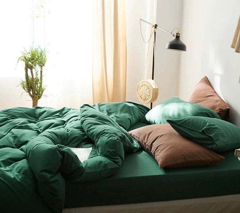 Solid Bedding Set / Forest Green Ever Lasting
