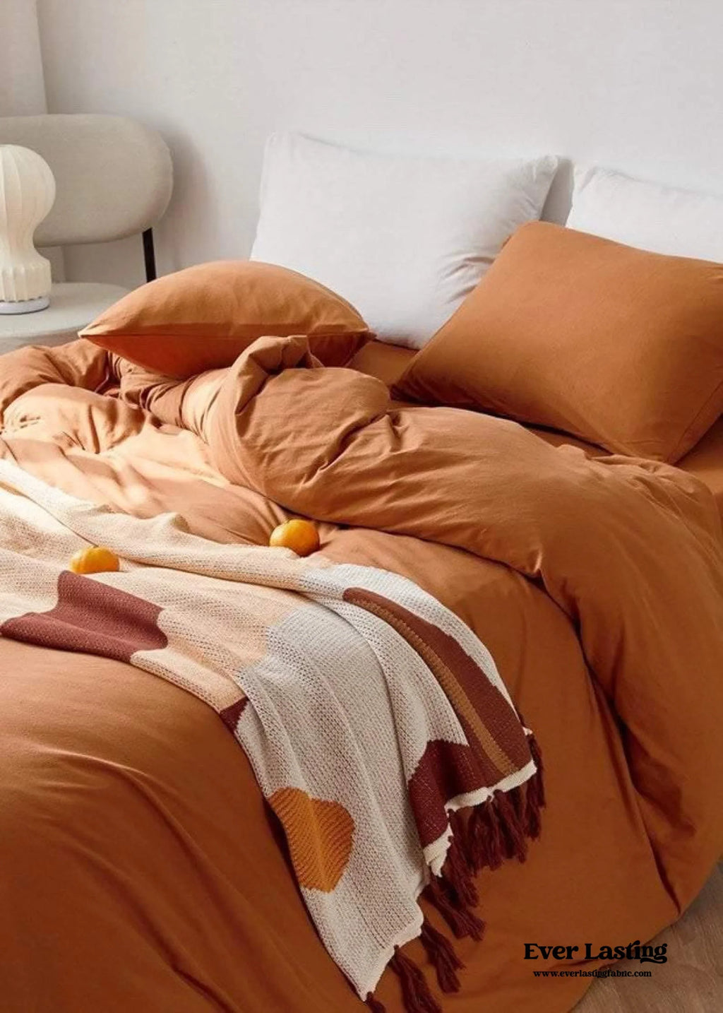 Solid Bedding Set / Pumpkin Orange Ever Lasting