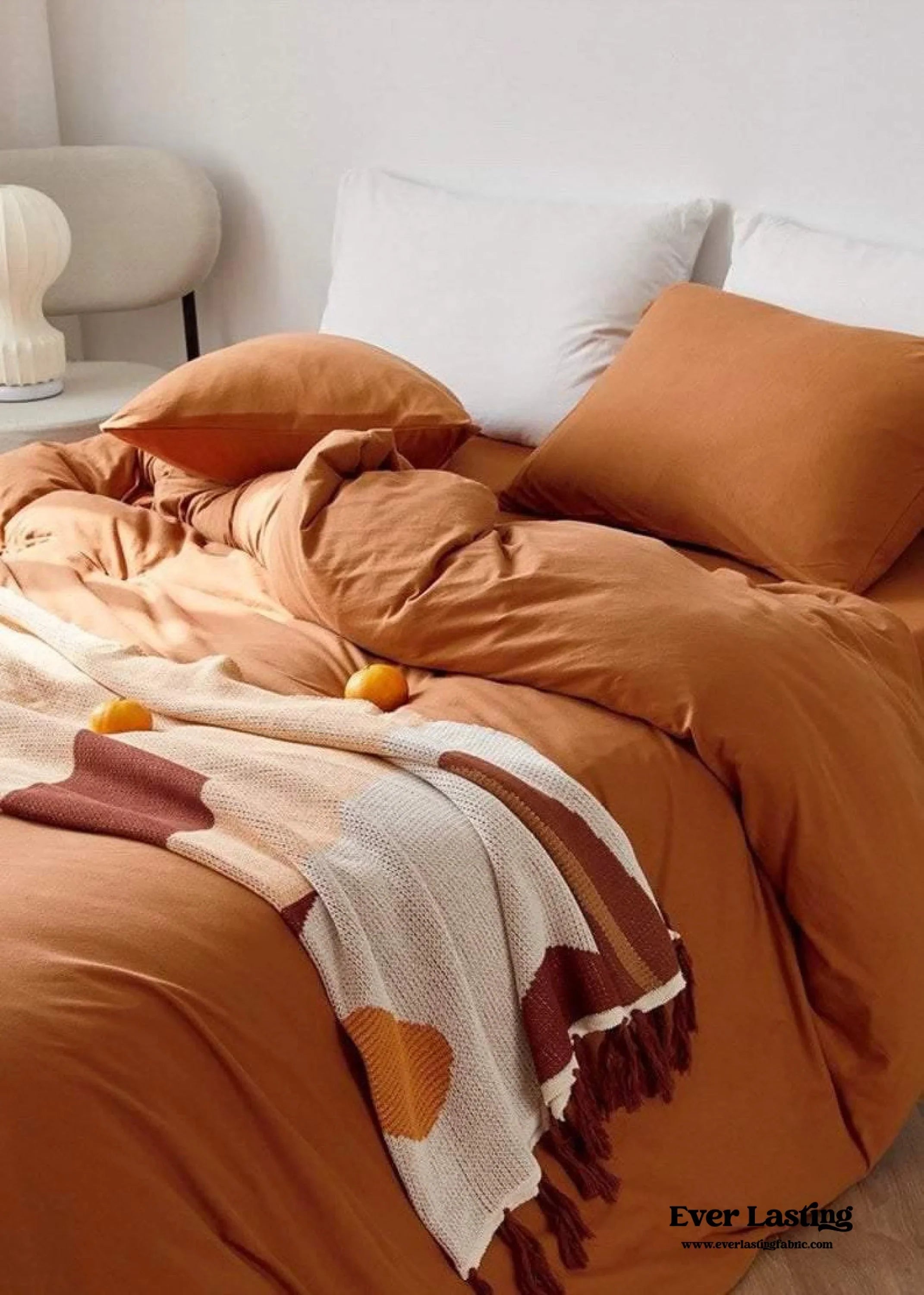Solid Bedding Set / Pumpkin Orange Ever Lasting