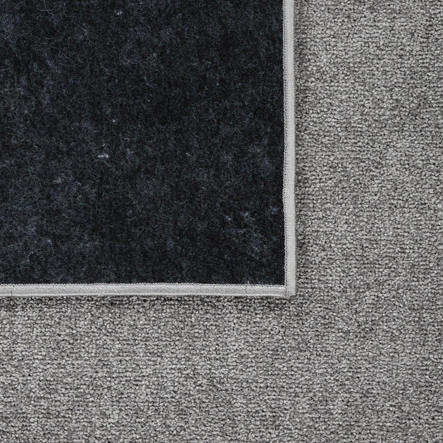 Solid Flatweave Rug Porto for Living Room - Anthracite RugYourHome