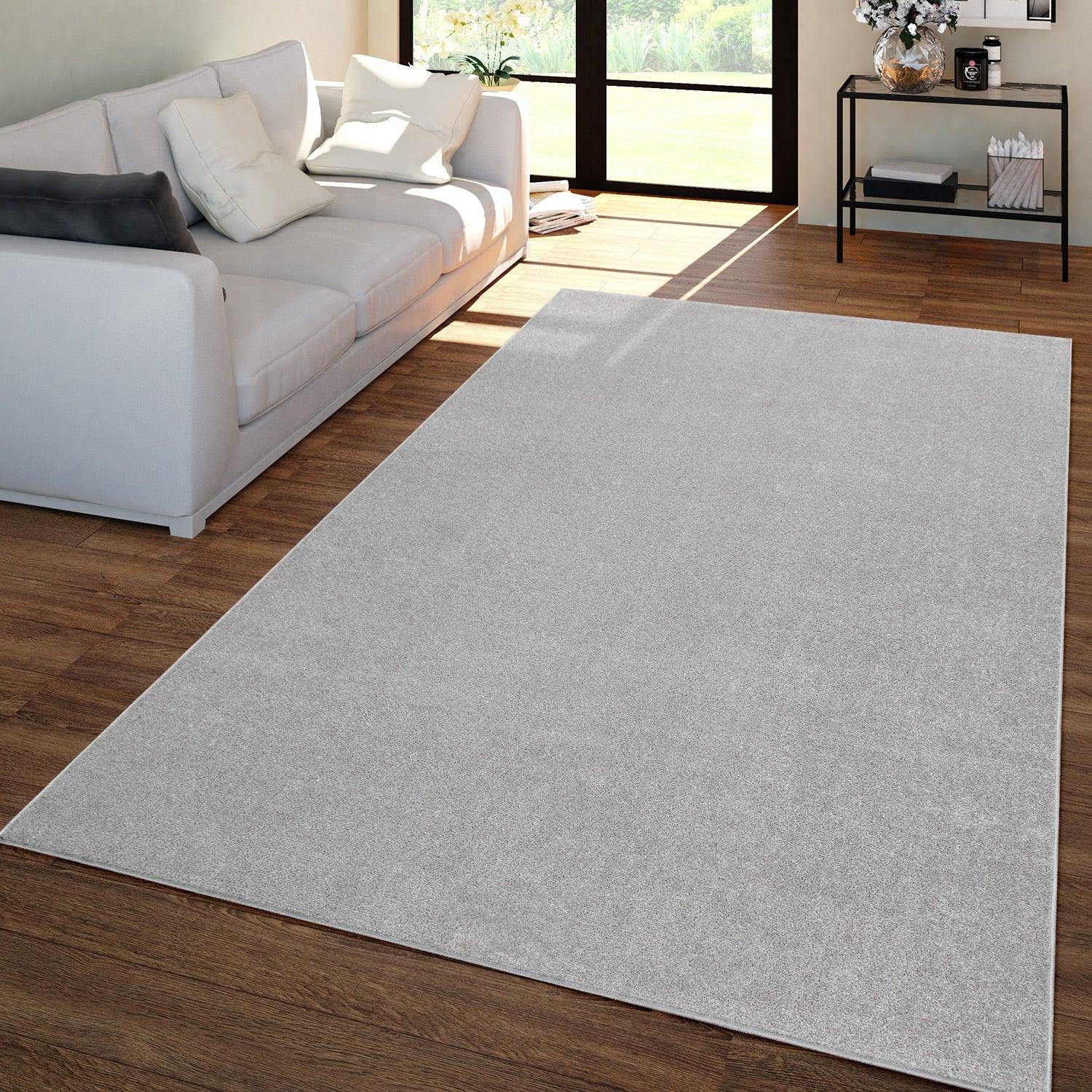 Solid Flatweave Rug Porto for Living Room - Silver RugYourHome