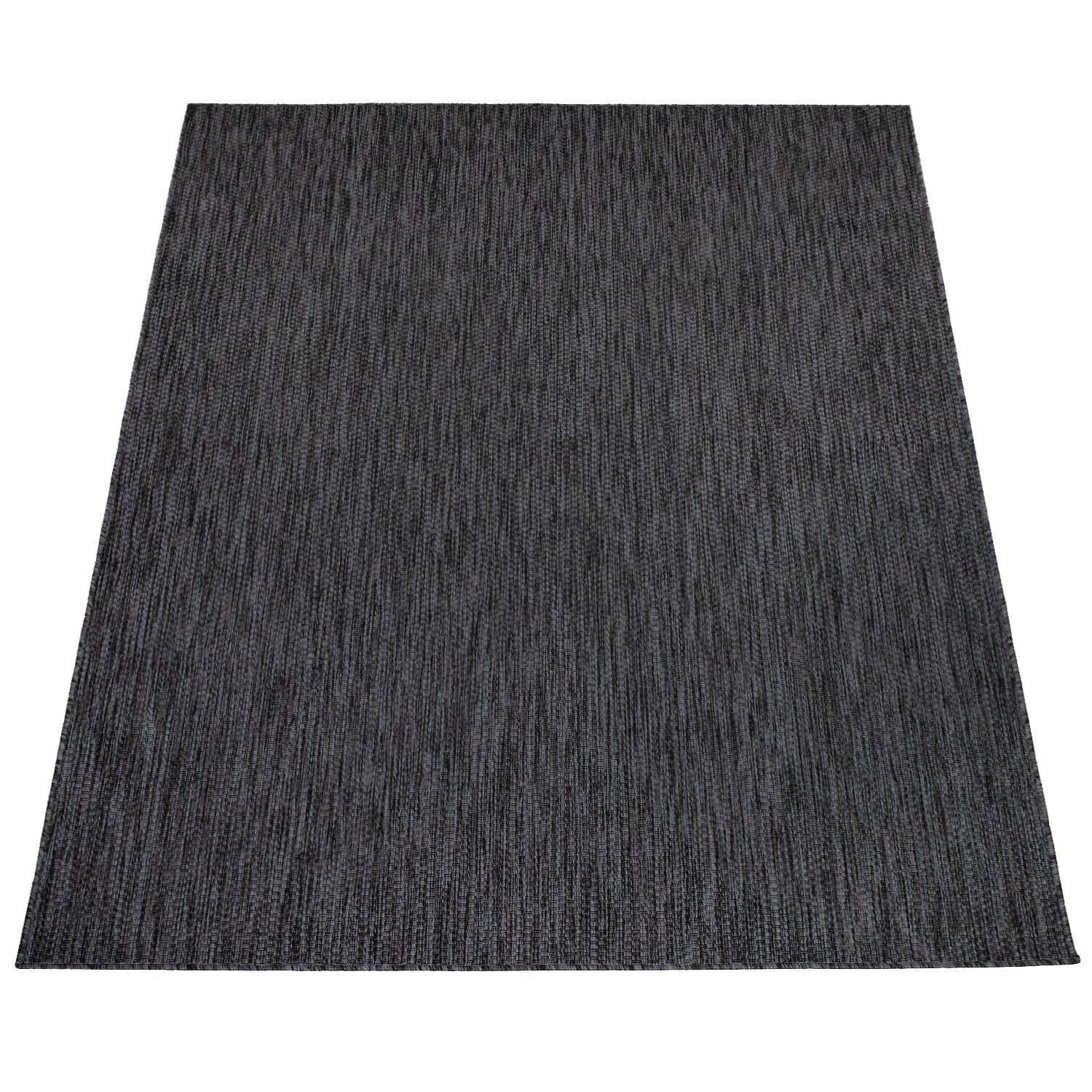 Solid Outdoor Rug for Patio or Balcony weatherproof in Mottled Anthracite RugYourHome
