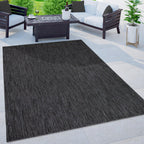 Solid Outdoor Rug for Patio or Balcony weatherproof in Mottled Anthracite RugYourHome
