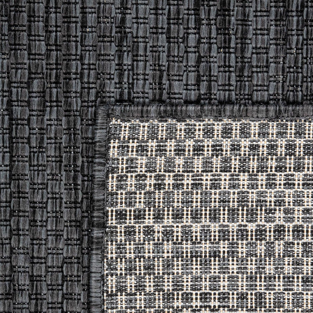Solid Outdoor Rug for Patio or Balcony weatherproof in Mottled Anthracite RugYourHome