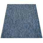 Solid Outdoor Rug for Patio or Balcony Weatherproof in Mottled Blue, lifestyle image - House Of Avana
