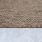Solid Outdoor Rug for Patio or Balcony weatherproof in Mottled Brown RugYourHome