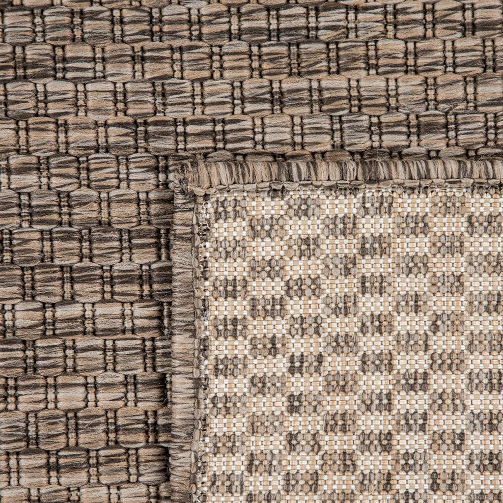 Solid Outdoor Rug for Patio or Balcony weatherproof in Mottled Brown RugYourHome