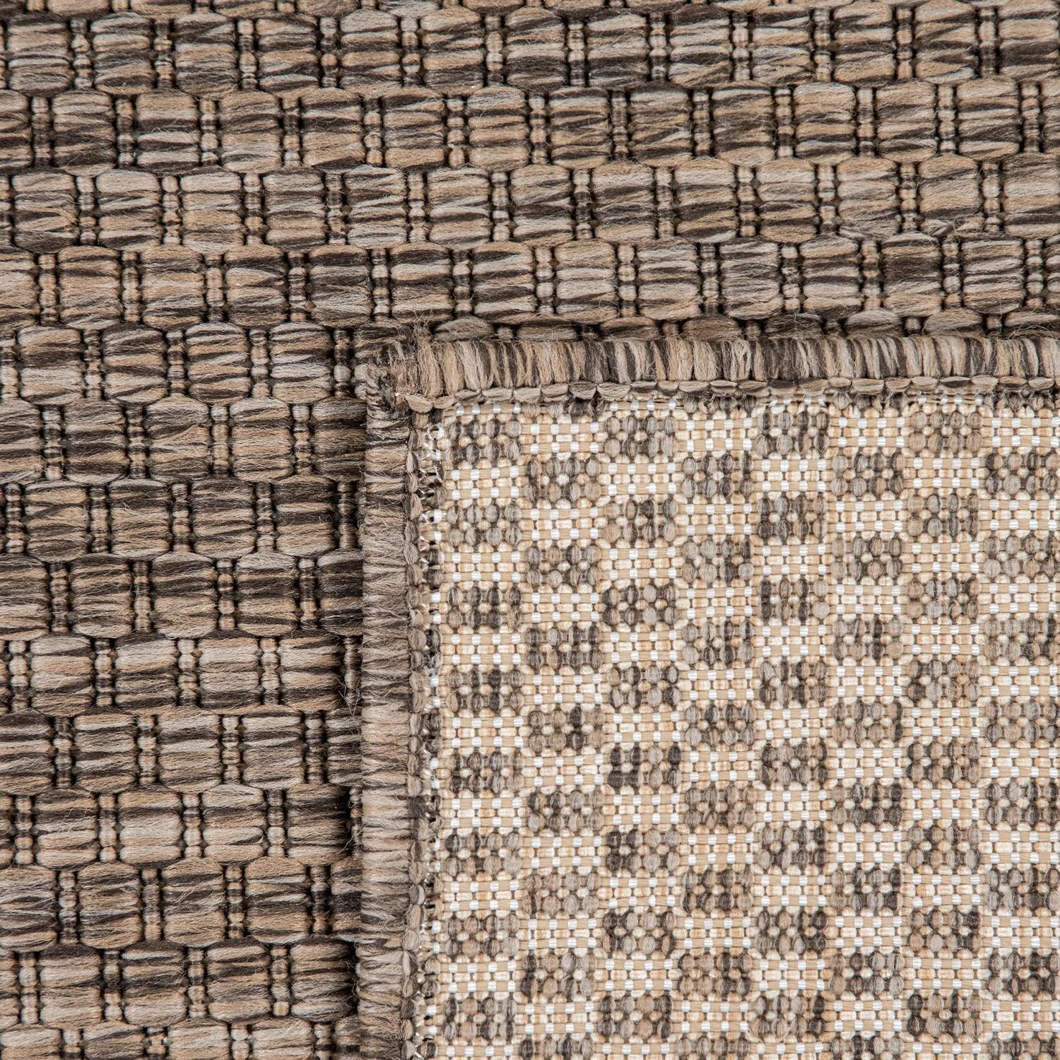 Solid Outdoor Rug for Patio or Balcony weatherproof in Mottled Brown RugYourHome