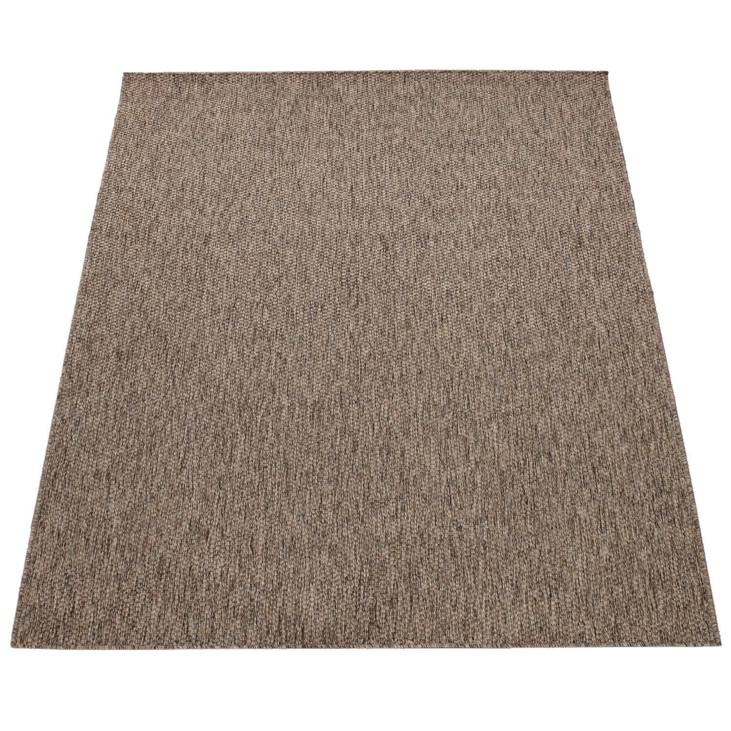 Solid Outdoor Rug for Patio or Balcony weatherproof in Mottled Brown RugYourHome