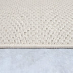 Solid Outdoor Rug for Patio or Balcony Weatherproof in Mottled Cream, back view - House Of Avana