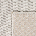 Solid Outdoor Rug for Patio or Balcony Weatherproof in Mottled Cream, side view - House Of Avana