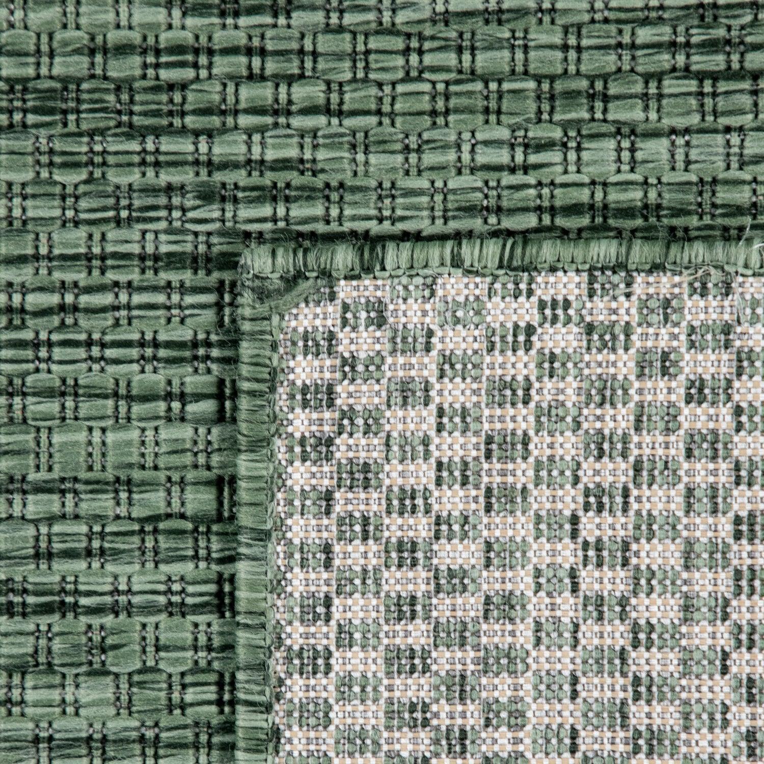 Solid Outdoor Rug for Patio or Balcony weatherproof in Mottled Dark Green RugYourHome