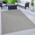 Solid Outdoor Rug for Patio or Balcony weatherproof in Mottled Grey RugYourHome