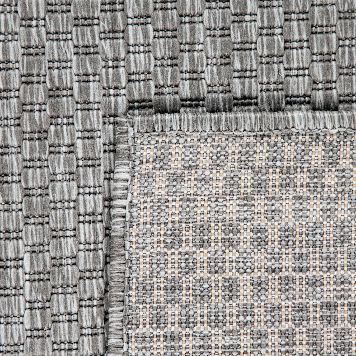 Solid Outdoor Rug for Patio or Balcony weatherproof in Mottled Grey RugYourHome