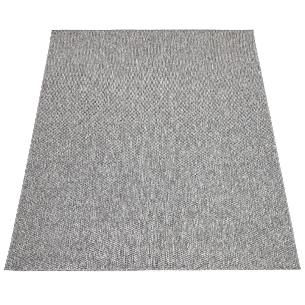 Solid Outdoor Rug for Patio or Balcony weatherproof in Mottled Grey RugYourHome