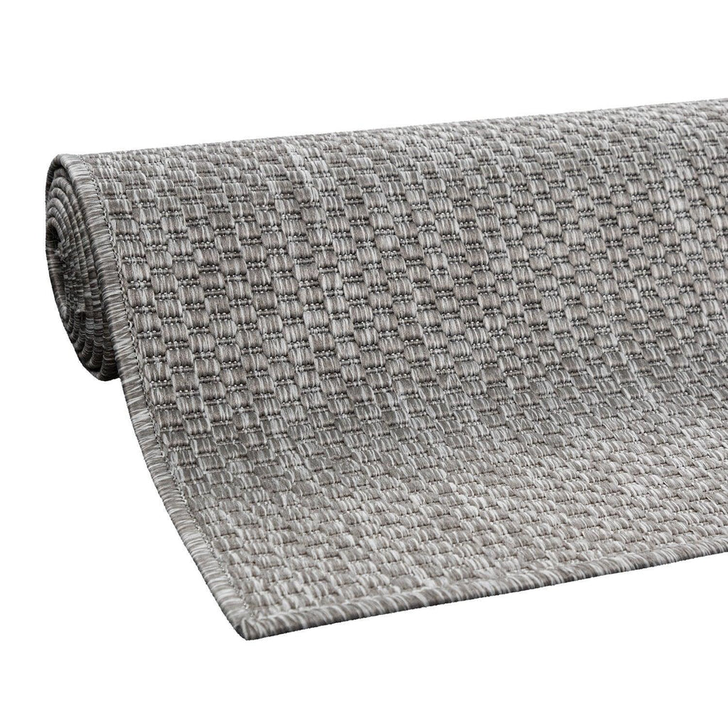 Solid Outdoor Rug for Patio or Balcony weatherproof in Mottled Grey RugYourHome