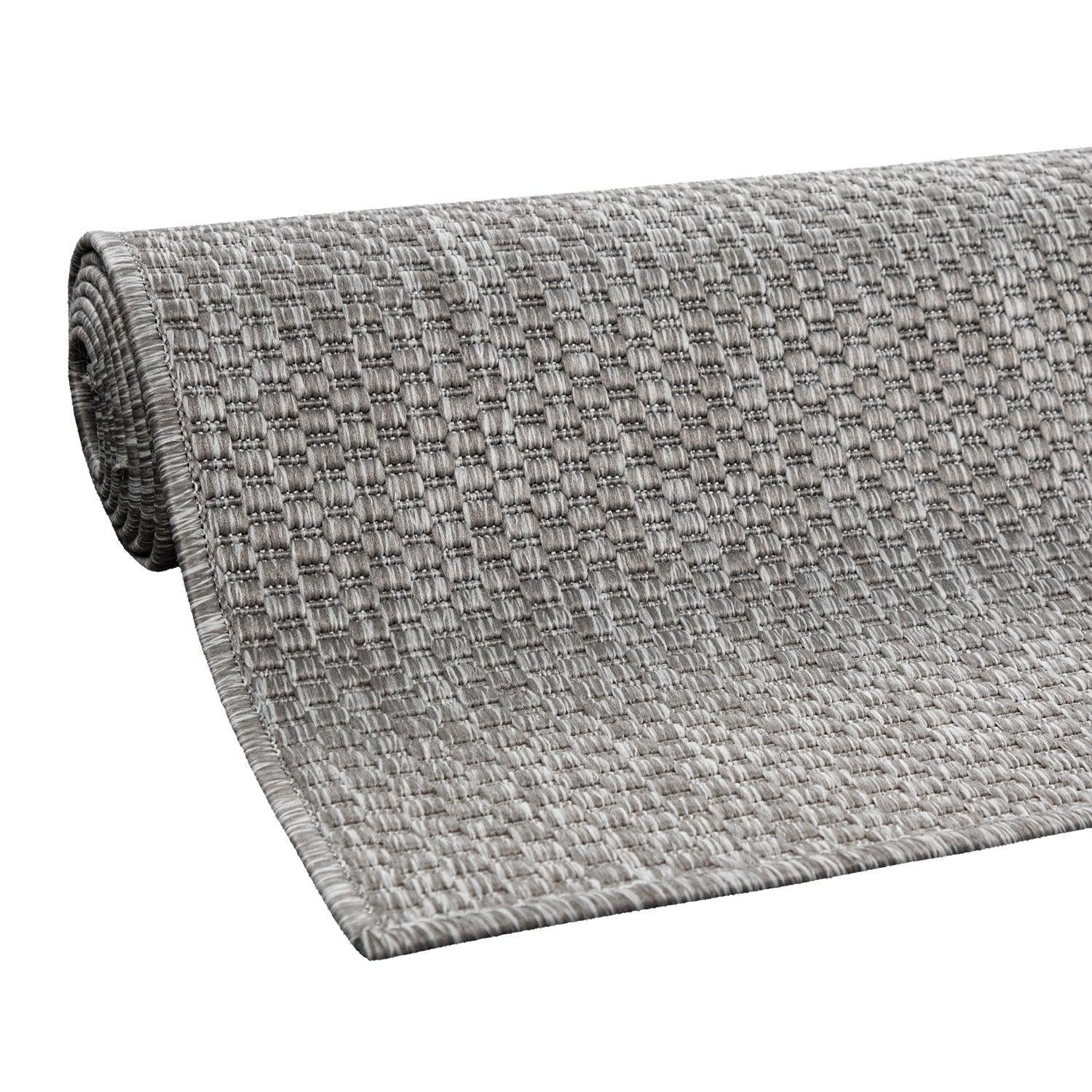 Solid Outdoor Rug for Patio or Balcony weatherproof in Mottled Grey RugYourHome