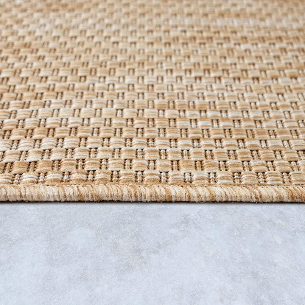 Solid Outdoor Rug for Patio or Balcony weatherproof Mottled Light-Brown Beige RugYourHome
