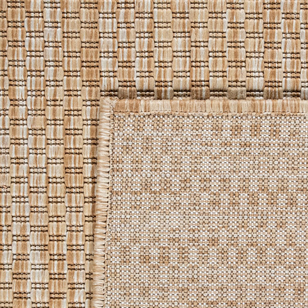 Solid Outdoor Rug for Patio or Balcony weatherproof Mottled Light-Brown Beige RugYourHome