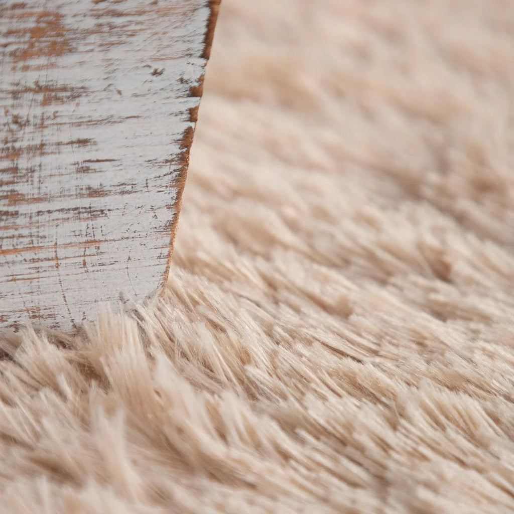 Solid Shag Rug Silky Soft & Fluffy In Beige RugYourHome